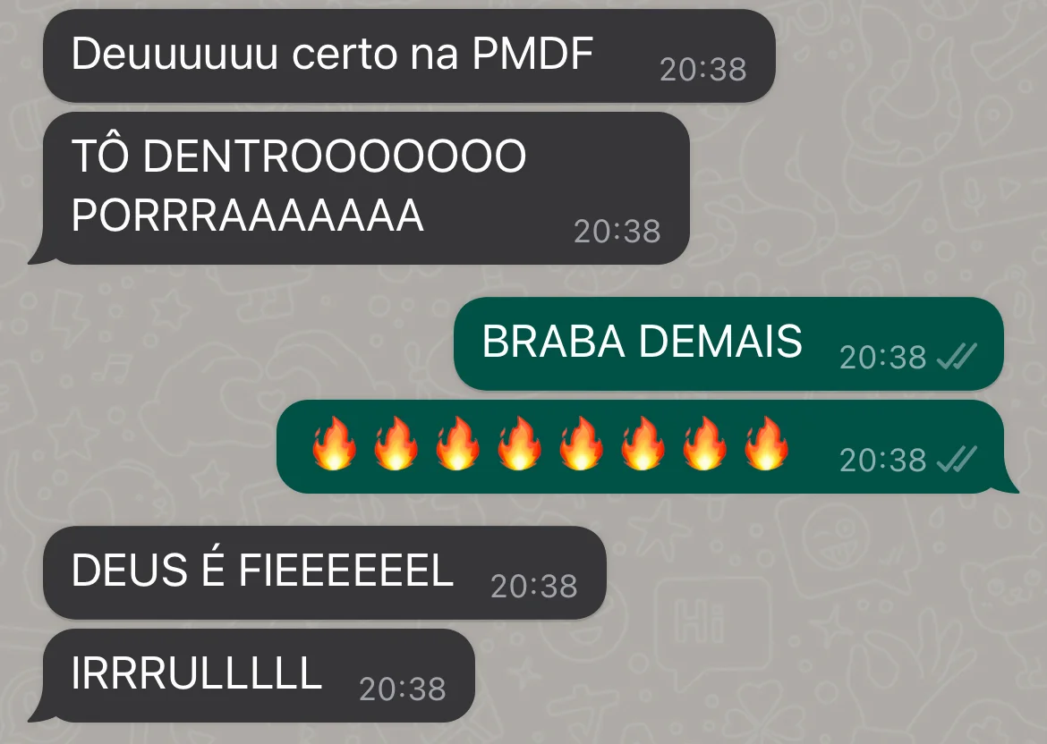 Aprovação de aluno do Método CERRADO 2