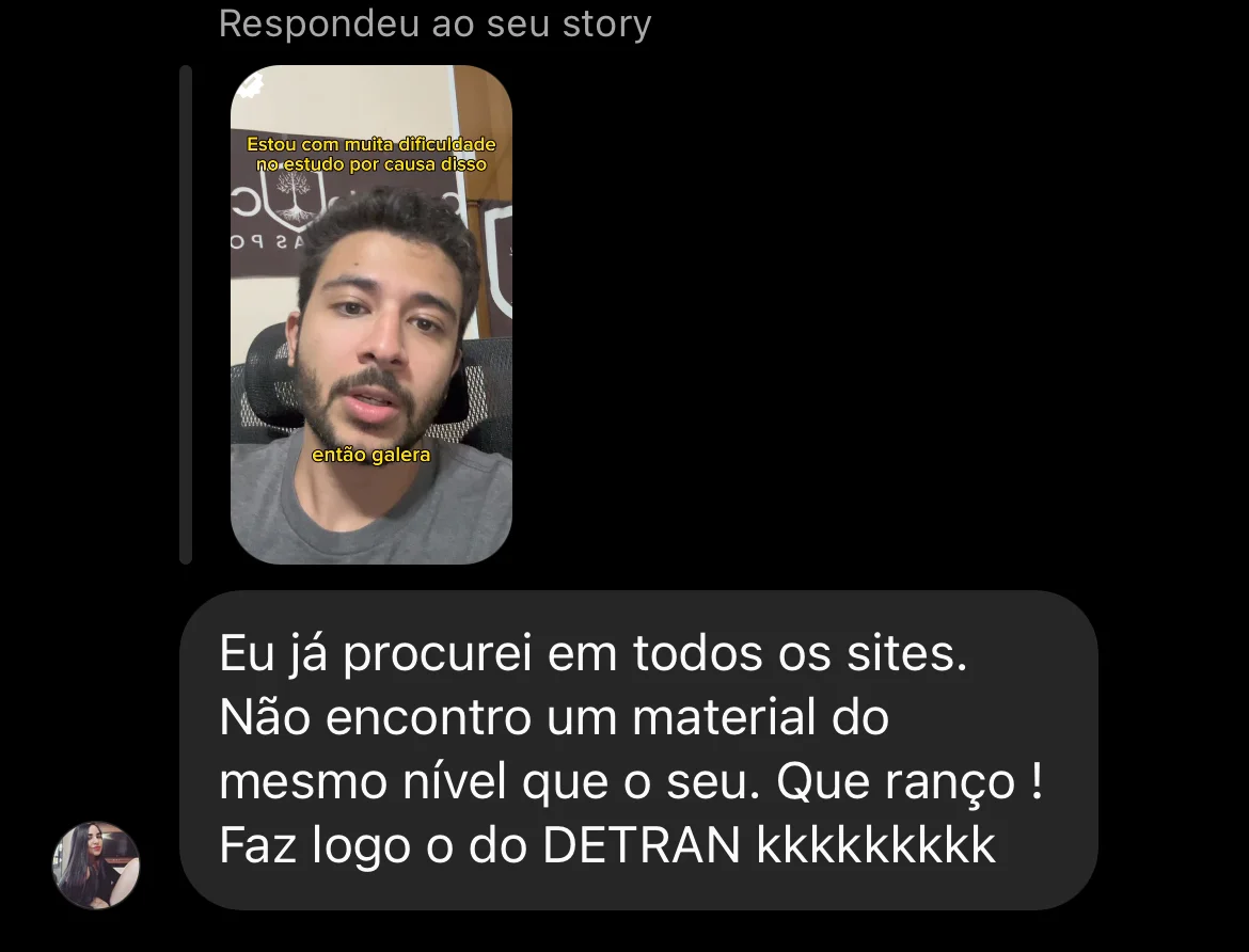 Aprovação de aluno do Método CERRADO 15
