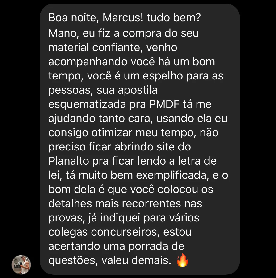 Aprovação de aluno do Método CERRADO 22