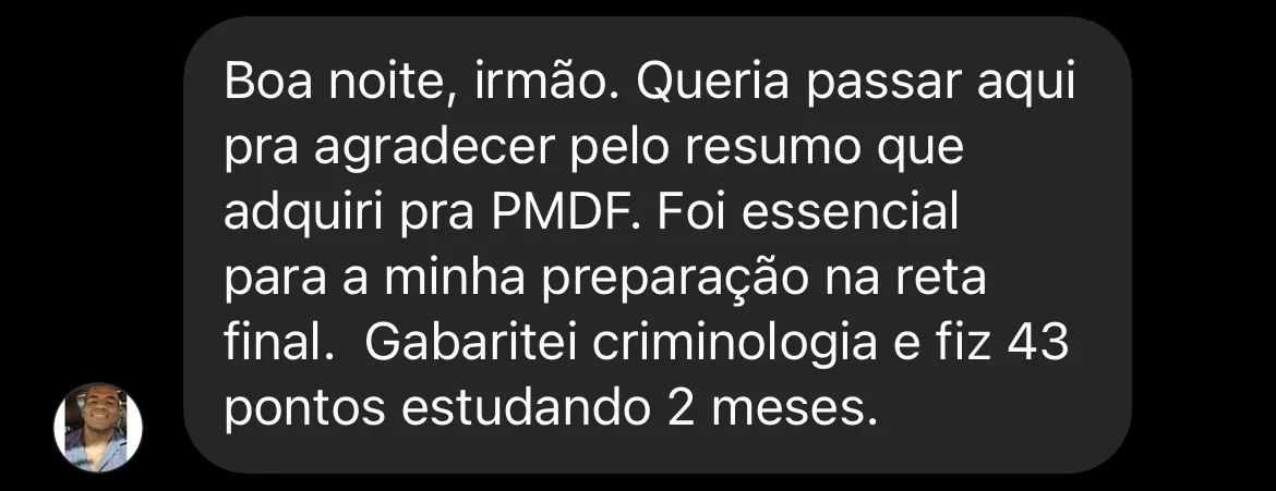 Aprovação de aluno do Método CERRADO 24
