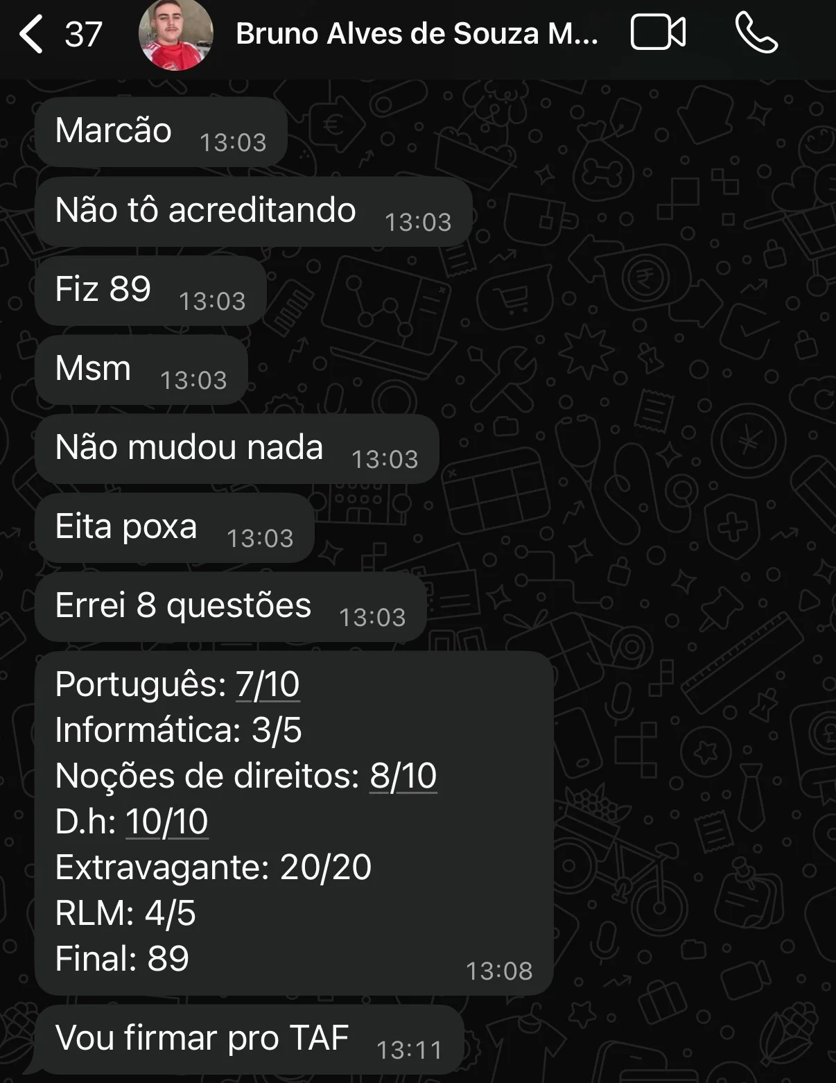 Aprovação de aluno do Método CERRADO 27