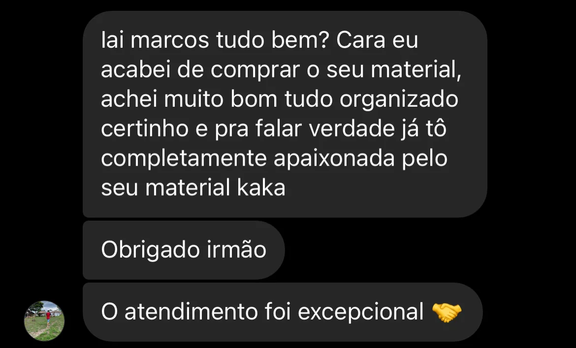 Aprovação de aluno do Método CERRADO 32